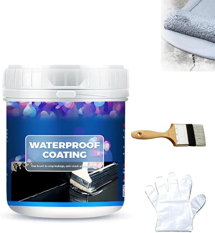 Waterproof Multi-Purpose Polyurethane Coating, Water Based Polyurethanes, Transparent Waterproof Coating Agent,Anti-Leakage Repairing Adhesive for Concrete, Wood, Outdoor, Roof, Walls, Garden (Grey)