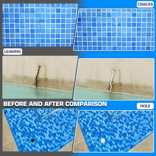 Pool Putty, 12oz Epoxy Putty, 2 Part White Underwater or Above Fast Repair, Fix Leaks, Cracks, Filling, Sculpting for Fixing Swimming Pools, Stone, Ceramic, Plastic, Metal, Wood, Glass and Acrylic