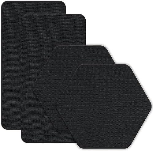 GEAR AID Tenacious Tape Gore-TEX Fabric Patches for Waterproof Jacket & Rain Gear Repair, Black, 2.5” x 2.8” Hex & 2.5” x 4” Rectangle, 4 Patches