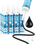 PAULINN 12 Packs Black Silicone Sealant 100% Waterproof Silicone Caulk