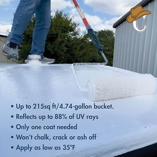 100% Silicone Roof Coating for RV & Flat Roofs, White, Quart