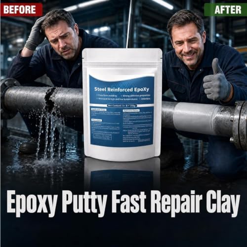 Epoxy Putty Fast Repair Epoxy Clay, Waterproof Heat-Resistant Epoxy High Strength Filler Putty, Fast Repair AB Two-Part Epoxy Clay Filler for Bonding Metal, Plastic, Wood, Tiles, Ceramics (3.5OZ/100g)