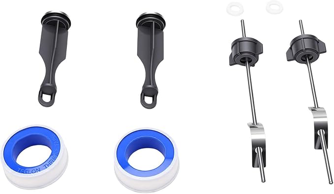 Sink Drain Fittings Replacement for Price with 2 Drain Stoppers, 2 Pivot Rods, PTFE Tapes, Bathroom Sink Plug Assembly Repair Kit for Lavatory