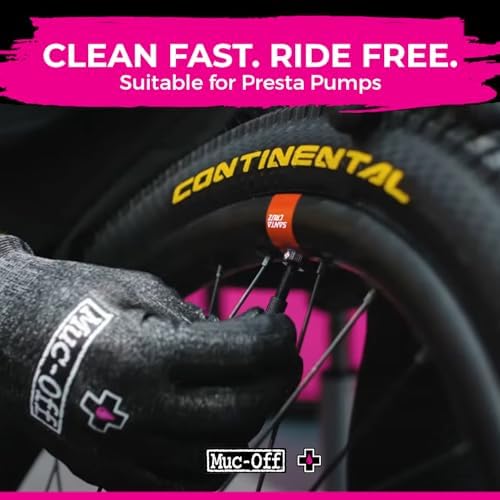 Muc-Off 1 Liter Tubeless Tire Sealant + 60mm Black Presta Valve - Bundle | Seals Punctures Up to 6mm | Ideal for MTB | Long-Lasting and Biodegradable