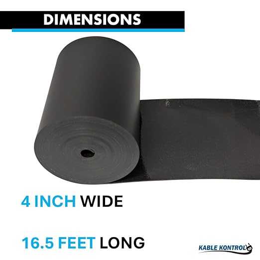 Kable Kontrol Heat Shrink Tape - 4" Inch Wide - 16.5 Ft Rolls - 4:1 Adhesive Lined Shrinkable Tape for Electrical Cables, Wires, Pipes – Adhesive Activates Upon Heating Melts and Seals, RoHS - Black