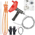 33 Ft Drain Snake Auger, Heavy Duty Plumbing Snake for Sink, Tub, and Shower, Snake Drain Hair Removal Tool with Gloves