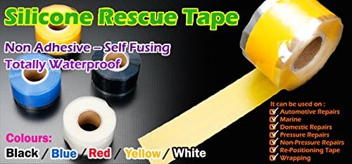 Autobahn88 Universal Hose Rescue Tape, Silicone Self fusing Repair Tape, 1" x 10ft, Pack of 2 - Yellow