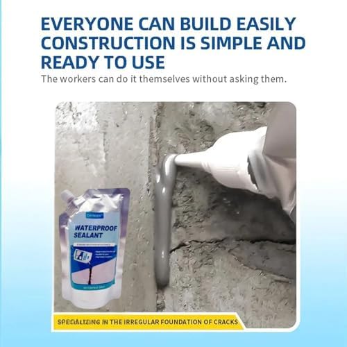 CAYRCCY 500ml Waterproof Crack Sealant, Instant Leak Repair Coating, High Elasticity Waterproof Seal for Concrete, Roof, Bathroom, Kitchen, Exterior & Interior Use, Durable Weatherproof Sealant