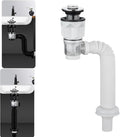 Bathroom Sink Drain Kit with Flexible Expandable P-Trap Sink Drain Pipe Tube Anti-Odor Bathroom Sink Drain Pipe for 1-1/4",1-1/2" and 2'' Drain Hole (Bounce Style)