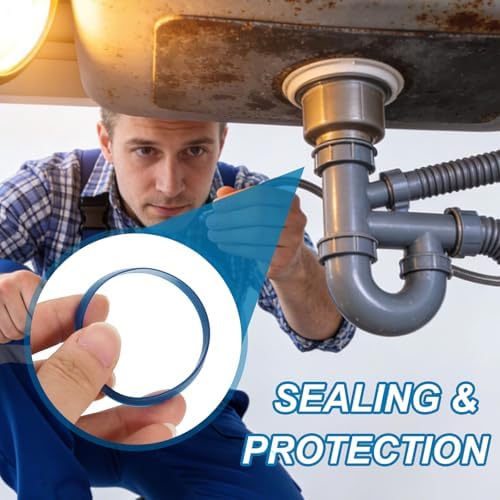 uxcell 4 Pcs Seal Ring Silicone Washer, 50mm/1.97" Silicone Gasket Washers O Ring Seals for 1 7/8 Inch Drain Pipe Sink Drains for Seals Repair Shower Hose Faucet Shower Head, Blue