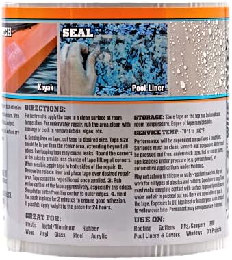 Gorilla Waterproof Patch & Seal Tape, Clear Tape, 4" x 8' - Permanent Weather Resistant Seal for Leaks and Repairs (Pack of 16)