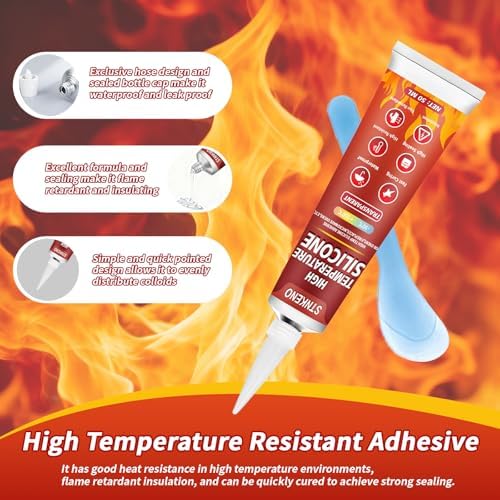 High Temp Silicone Sealant, 3.53 Oz High Temperature Adhesive