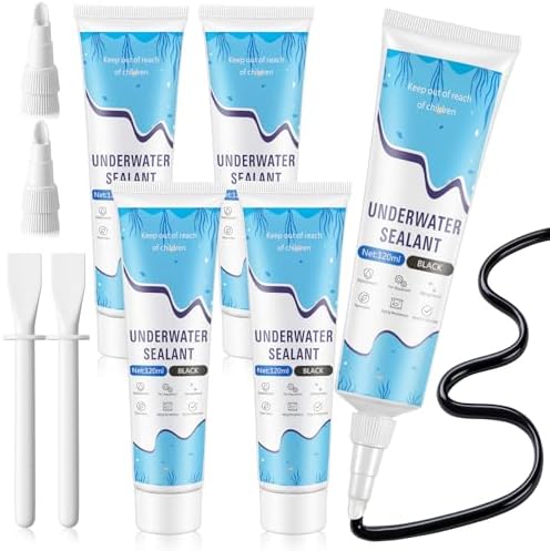 Threlaco 4 Pcs Black Aquarium Silicone Sealant 120ml Underwater Sealant