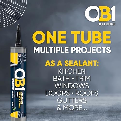 OB1 Universal Caulk Sealant & Adhesive Black 10.1oz - 1 Cartridge