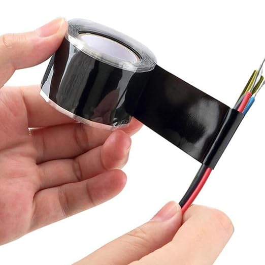 SOLUSTRE 1roll Self- Silicone Tape Adhesive Seal for Electrical Wire Wrapping Automotive Household Use