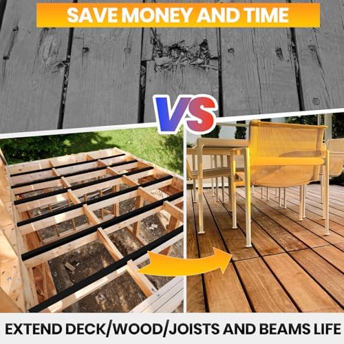 ADHES Deck Joist Tape, 1-5/8" x 50' Weather Resistance & Waterproof | Butyl Joist Tape for Decking, Deck Flashing Tape, Ideal for Wood Decks Beams Roof, Outdoor Construction Use