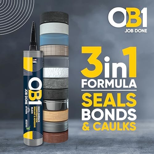 OB1 Universal Caulk Sealant & Adhesive Black 10.1oz - 1 Cartridge