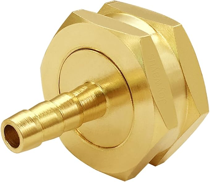 Joywayus 2Pcs 1/4"Barb to 3/4"GHT Female Brass Garden Hose Repair Connector | Swivel, Water Pipe Connector, Copper Fitting, Stainless Clamp, House/Boat/Lawn/Power Wash/Irrigation