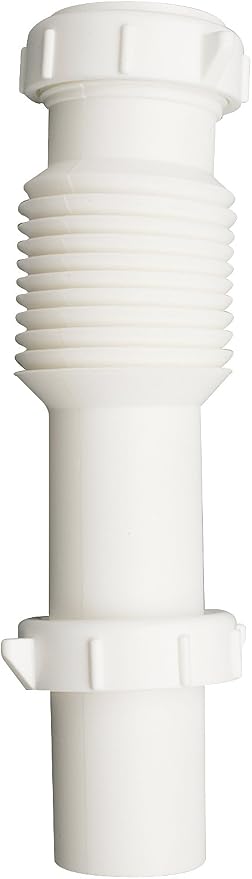 Plumb Pak 1-1/2 in. Inlet x 7 in. Length White Polypropylene Flex'n Fix Slip Joint/Direct Connect Sink Tailpiece with Captured Nut