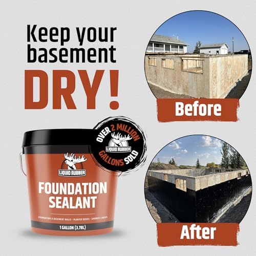 Liquid Rubber Exterior Foundation Kit - 1g Foundation Sealant, Cleaner 1g, Geo-Textile 4inx160ft, Caulk & Adhesive 1pk