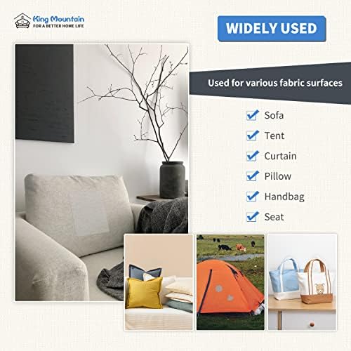 KING MOUNTAIN Canvas Repair Patch 9 x11 Inch 2 Pcs Self-Adhesive Waterproof Fabric Patch for Sofas, Tents, Furniture,Tote Bags, Car Seats (Dark Green)