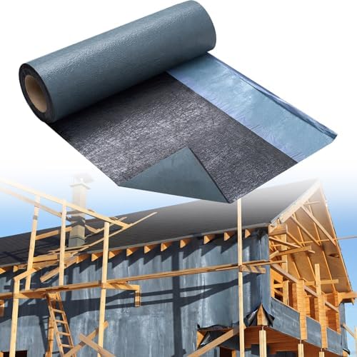Rubberized Waterproof House Wrap, Self Adhesive Bitumen 20 in x 33 ft, 40 Mil Thick Asphalt Roofing Membrane for House Wrap, Leak Repair & Waterproof Sealing