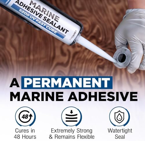 Berkland Marine Adhesive Sealant 5200 Fast Cure, 10 oz White 2-Pack