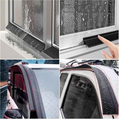 Waterproof Window Weather Bar,Flexible Self Adhesive Door and Window Drip Cap Rain Deflector,Self-Adhesive 135° Angle Seal,Prevents Leakage for Sliding Windows(W-4.5cm,L-200cm/78.7in/6.6ft)