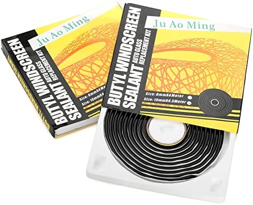 ZOOFOX 2 Pack Butyl Seal Tape, 3/8" x 15 Feet Black Rubber Sealant Tapes, Leak Proof Putty Tape for RV Patching, Window Caulking, Door, Headlight, Windshield, Boat Sealing, Roof Patching