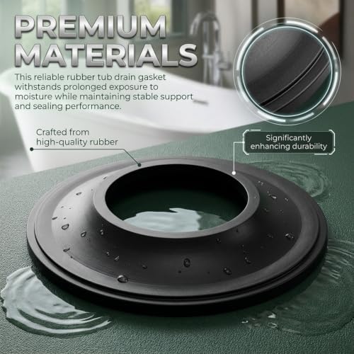 37680B Tub Drain Gasket Replacement for DANCO Rubber Bathtub Stopper (3)