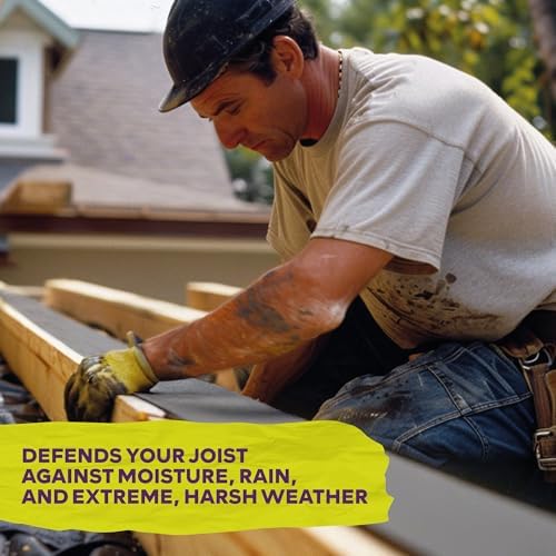 ATack 2 Inch x 50ft 8-Pack Waterproof Deck Joist Tape, Non-Shrinking Butyl Flashing Sealant, High Tack Rim Joist Tape, Year-Round Protection on Wood, Metal, Composite, Roof Beams
