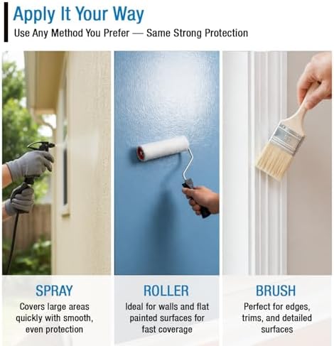 Rain Guard Water Sealers SP-9001 Paint Sealer Concentrate Makes 1 Gallon - Clear Semi-Satin Finish - Water Repellent Protection for All Painted Surfaces - Water-Based Silane/Siloxane Acrylic