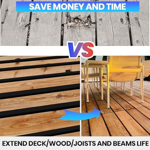 ADHES Deck Joist Tape, 8" x 16', 4 Rolls Weather Resistance & Waterproof | Butyl Joist Tape for Decking, Deck Flashing Tape, Ideal for Wood Decks Beams Roof, Outdoor Construction Use