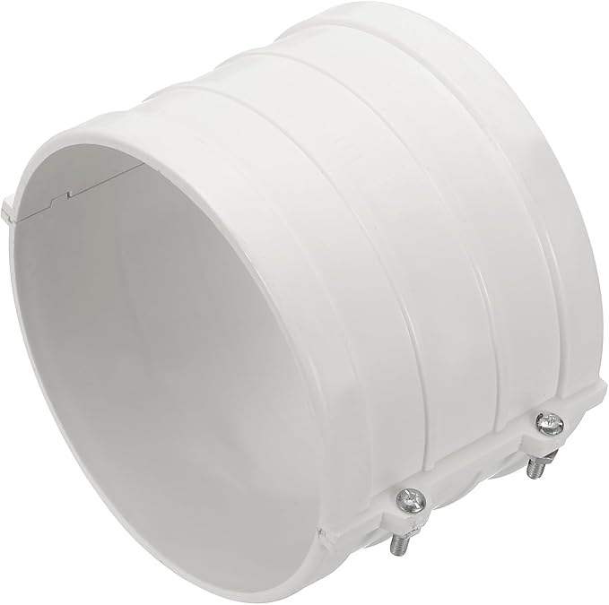 PATIKIL 6-5/16" Water Pipe Repair Clamp PVC Leak Sealer for OD 160mm PE/PPR/Pipes and Plumbing (Length 4.7 Inch), White