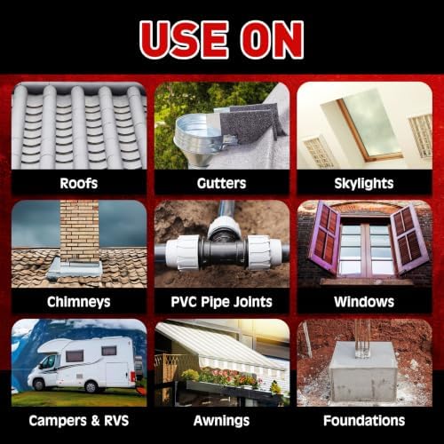 Waterproof Patch & Seal Rubberized Sealant Spray, 17 oz (6 Pack) Clear, Liquid Rubber Sealant to Seal Cracks, Leak Stopper Rubber Spray Perfect for Gutters, Wood, Campers, Roof Repair, Windows