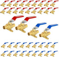 40-Pack Foskan Brass PEX Crimp Drop Ear Ball Valve, 3/4 Inch Full Port Shut-off Valve for Hot and Cold Water Distribution(Blue and Red)