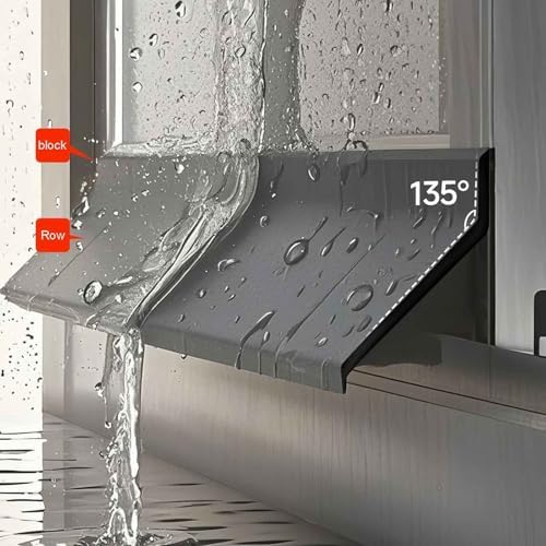 Waterproof Window Weather Bar,Flexible Self Adhesive Door and Window Drip Cap Rain Deflector,Self-Adhesive 135° Angle Seal,Prevents Leakage for Sliding Windows(W-4.5cm,L-200cm/78.7in/6.6ft)