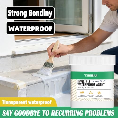 Transparent Waterproof Coating, Invisible Waterproof Agent, Water-Based Repairing Leak Water Proof Glue, Indoor & Outdoor Liquid Sealant