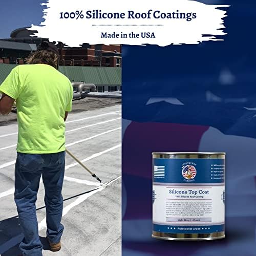 100% Silicone Roof Coating for RV & Flat Roofs, Light Gray, Quart