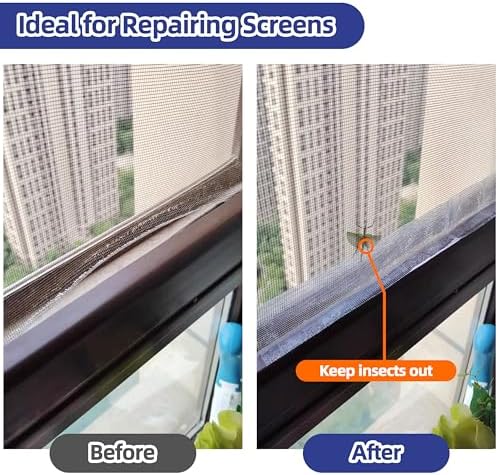 KING MOUNTAIN Grey Window Screen Repair Tape,3inX10FT Heavy Duty Screen Repair Kit for Window Screen and Screen Door,Strong Adhesive & Waterproof Window Screen Patch