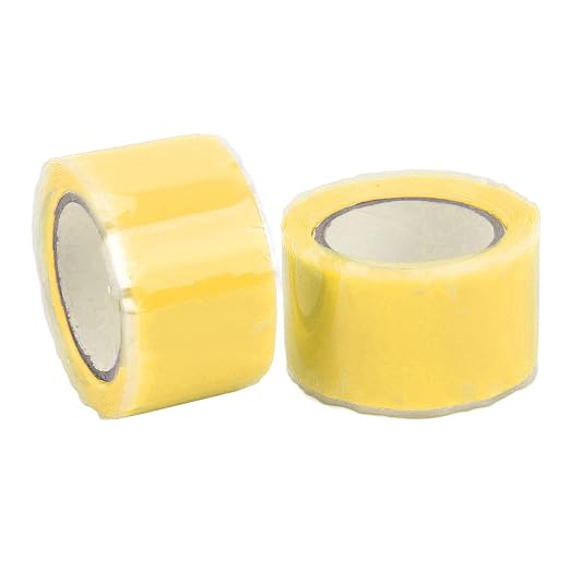 Walfront Self Fusing Silicone Tape, Silicone Repair Tape 2 Pack 1.5m X 2.5cm, Pipe and Hose Wrap, 76 to 500°F Heat Resistance, for Plumbing Emergency Leak Repair (Yellow)