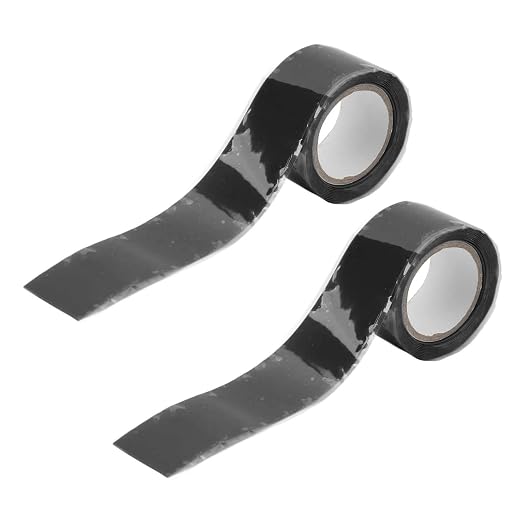 Walfront Self Fusing Silicone Tape, Silicone Repair Tape 2 Pack 1.5m X 2.5cm, Pipe and Hose Wrap, 76 to 500°F Heat Resistance, for Plumbing Emergency Leak Repair (Black)