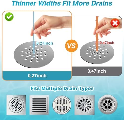 50 Inch Drain Snake Hair Drain Clog Remover Tool for Bathroom Sink – 4 Pack