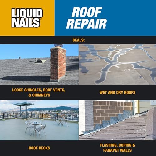 Liquid Nails Roof Repair 10.3 oz. Black Exterior Waterproofing Roof Adhesive, 12 Pack