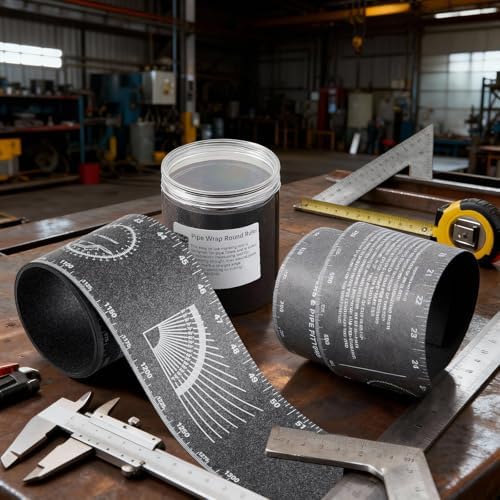 Relaxweex Pipe Wrap Around Flex Angle Pipe Measuring Tool for 6" to 30" Diameter Pipes, Heat Resistant (350⁰ F) Piping Fitter Tool with Storage Box for Diameter and Circumference Measuring & Marking