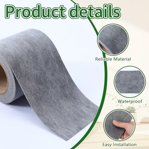 Pangda 2 Roll Waterproof Membrane Tape - 5 Inch x 32.8 Ft Shower Membrane Band Bathroom Uncoupling Waterproof Underlayment Seam Tape for Shower Wall Floor Sauna Room