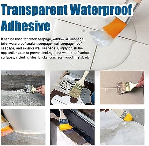 XIRUJNFD Transparent Waterproof Coating, Super Strong Invisible Waterproof Anti-Leakage Agent, Transparent Waterproof Glue, Strong Adhesion Repairs Last Long Time (2Pcs/200g)