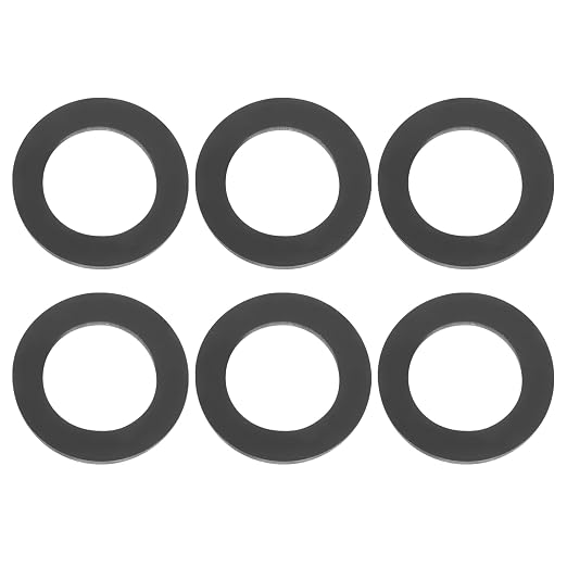 PATIKIL M20 Silicone Flat Washer, 6 Pcs 20mm ID 30mm OD Plain Washer Grommets O-Ring Sealing Gasket Spacer for Faucet Pipe Water Hose Shower Door Handles, Black