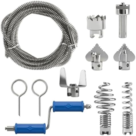 Drain Snake Hair Clog Remover Tool Set, Drain Auger with Drill Attachment