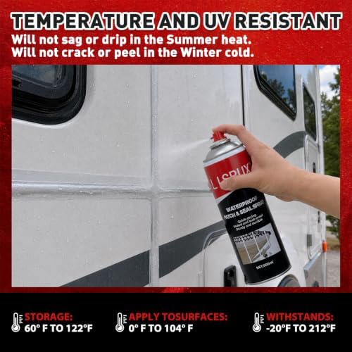 Waterproof Patch & Seal Rubberized Sealant Spray, 17 oz (6 Pack) Clear, Liquid Rubber Sealant to Seal Cracks, Leak Stopper Rubber Spray Perfect for Gutters, Wood, Campers, Roof Repair, Windows